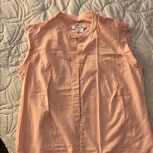 Lacoste Light Pink Sleeveless Button-Up Top EU 38 / Cotton Silk Blend